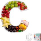 11" Clear Acrylic Letter & Number Charcuterie Tray-Reusable Fillable Alphabet Box for Displaying Candy, Cake