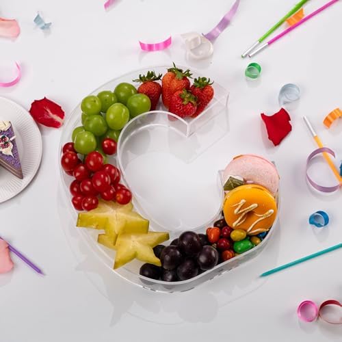 11" Clear Acrylic Letter & Number Charcuterie Tray-Reusable Fillable Alphabet Box for Displaying Candy, Cake, alternate view
