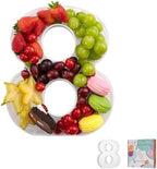 11" Clear Acrylic Letter & Number Charcuterie Tray-Reusable Fillable Alphabet Box for Displaying Candy, Cake