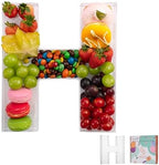 11" Clear Acrylic Letter & Number Charcuterie Tray-Reusable Fillable Alphabet Box for Displaying Candy, Cake