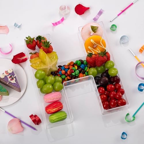 11" Clear Acrylic Letter & Number Charcuterie Tray-Reusable Fillable Alphabet Box for Displaying Candy, Cake, alternate view