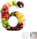 11" Clear Acrylic Letter & Number Charcuterie Tray-Reusable Fillable Alphabet Box for Displaying Candy, Cake