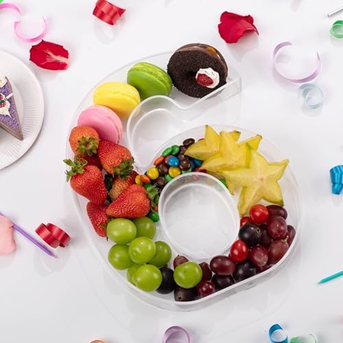 11" Clear Acrylic Letter & Number Charcuterie Tray-Reusable Fillable Alphabet Box for Displaying Candy, Cake, alternate view