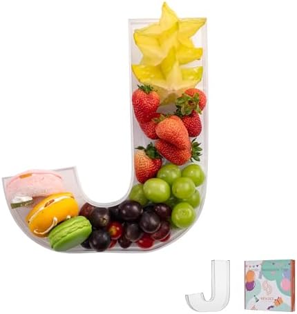 11" Clear Acrylic Letter & Number Charcuterie Tray-Reusable Fillable Alphabet Box for Displaying Candy, Cake