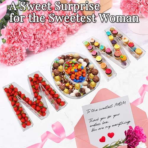 11" Clear Acrylic Letter & Number Charcuterie Tray-Reusable Fillable Alphabet Box for Displaying Candy, Cake, alternate view