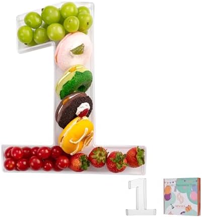11" Clear Acrylic Letter & Number Charcuterie Tray-Reusable Fillable Alphabet Box for Displaying Candy, Cake