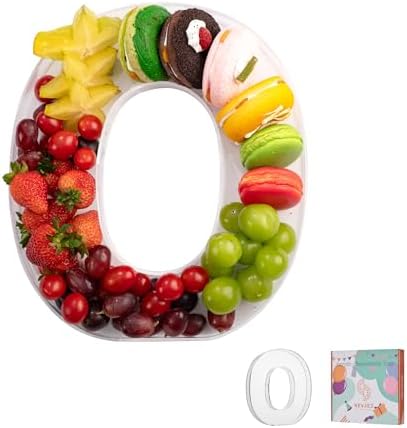 11" Clear Acrylic Letter & Number Charcuterie Tray-Reusable Fillable Alphabet Box for Displaying Candy, Cake