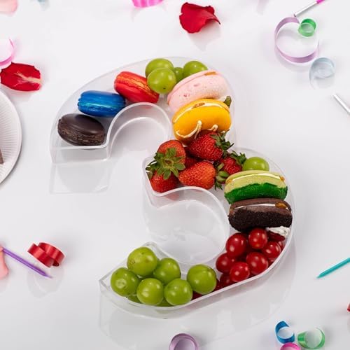 11" Clear Acrylic Letter & Number Charcuterie Tray-Reusable Fillable Alphabet Box for Displaying Candy, Cake, alternate view