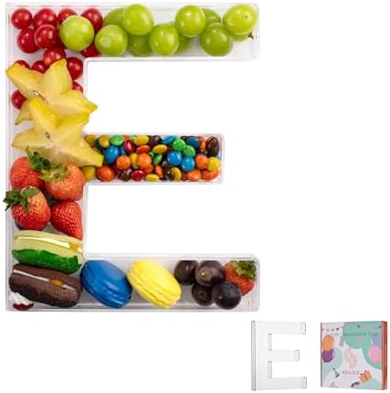 11" Clear Acrylic Letter & Number Charcuterie Tray-Reusable Fillable Alphabet Box for Displaying Candy, Cake