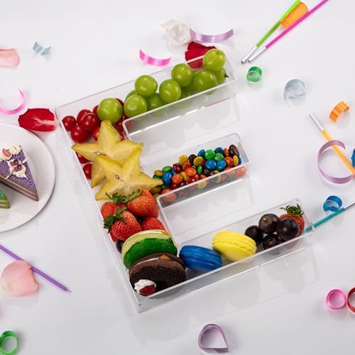 11" Clear Acrylic Letter & Number Charcuterie Tray-Reusable Fillable Alphabet Box for Displaying Candy, Cake, alternate view