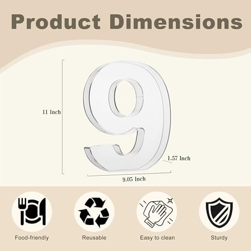 11" Clear Acrylic Letter & Number Charcuterie Tray-Reusable Fillable Alphabet Box for Displaying Candy, Cake, alternate view