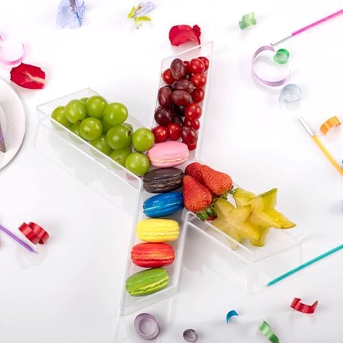 11" Clear Acrylic Letter & Number Charcuterie Tray-Reusable Fillable Alphabet Box for Displaying Candy, Cake, alternate view