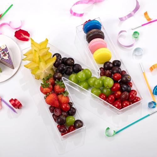 11" Clear Acrylic Letter & Number Charcuterie Tray-Reusable Fillable Alphabet Box for Displaying Candy, Cake, alternate view