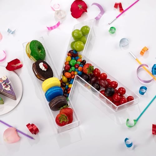 11" Clear Acrylic Letter & Number Charcuterie Tray-Reusable Fillable Alphabet Box for Displaying Candy, Cake, alternate view