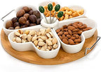 11 Inch Appetizer Serving Tray with Holder, Ceramic Divided Serving Platter with Food Picks for Christmas, alternate view 6