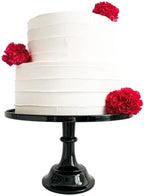 11-Inch Black Melamine Cake Stand Pedestal Reusable Dessert Cupcake Display in Black