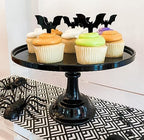 11-Inch Black Melamine Cake Stand Pedestal Reusable Dessert Cupcake Display in Black, alternate view 4
