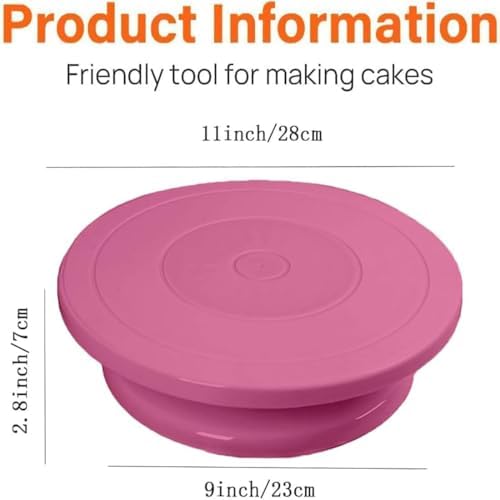 11 Inch Cake Turntable(Pink) in Pink, alternate view 2