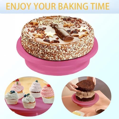 11 Inch Cake Turntable(Pink) in Pink, alternate view 3