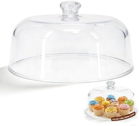 11-Inch Clear Acrylic Cake Dome - Round Cake Stand Cover in Clear