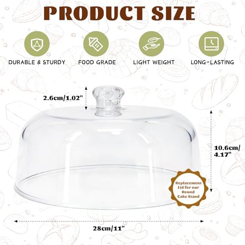 11-Inch Clear Acrylic Cake Dome - Round Cake Stand Cover in Clear, alternate view 3