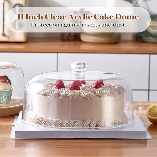 11-inch Plastic Acrylic Cake Dome Cover, Suitable for Cake Stand Plates Transparent Cake Cover(Transparent, alternate view 2