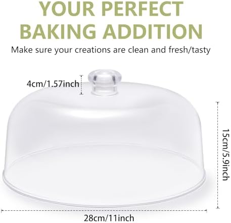 11-inch Plastic Acrylic Cake Dome Cover, Suitable for Cake Stand Plates Transparent Cake Cover(Transparent, alternate view 3