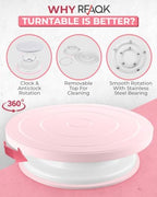 11 Inch Plastic Cake Decorating Turntable, Rotating Cake Stand for Beginners, Smooth Clockwise &, alternate view 5