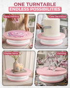 11 Inch Plastic Cake Decorating Turntable, Rotating Cake Stand for Beginners, Smooth Clockwise &, alternate view 6