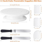 11 Inch Revolving Cake Stand Turntable, Cake Decorating Kit with 24 Icing Piping Tips, 3 Scrapers, 2 Spatulas, 1, alternate