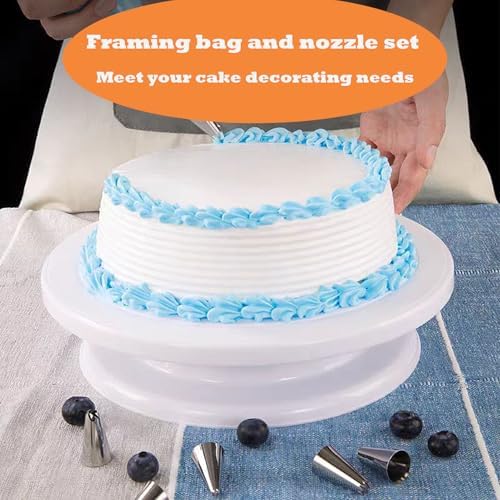 11 Inch Revolving Cake Stand Turntable, Cake Decorating Kit with 24 Icing Piping Tips, 3 Scrapers, 2 Spatulas, 1, alternate