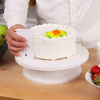 11 Inch Rotating Cake Stand/Turntable w/ 2 Icing Spatula & 3 Icing Smoother in White, alternate view 2