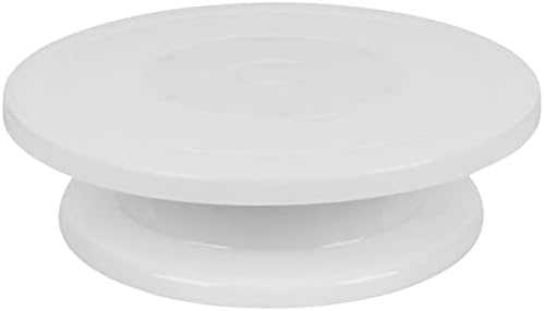 11 Inch Rotating Cake Stand/Turntable w/ 2 Icing Spatula & 3 Icing Smoother in White, alternate view 6