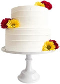 11-Inch White Melamine Cake Stand Pedestal Durable Plastic Dessert Display in White