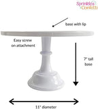 11-Inch White Melamine Cake Stand Pedestal Durable Plastic Dessert Display in White, alternate view 3