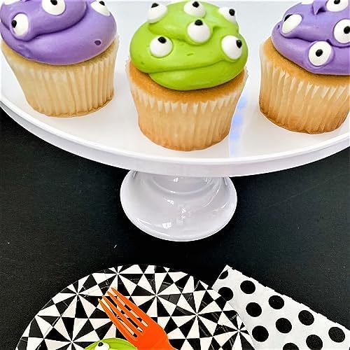 11-Inch White Melamine Cake Stand Pedestal Durable Plastic Dessert Display in White, alternate view 4