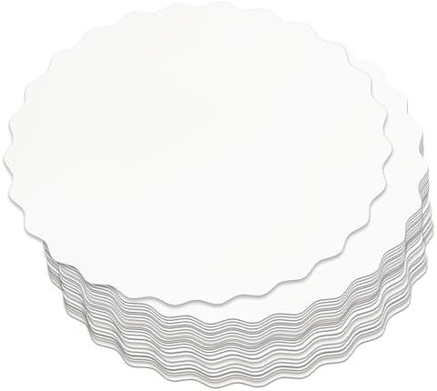 11 Inch White Wave Cake Boards Round 15-Packs Circles Rounds Base Food-Grade Cardboard Wave Cake Plate(Thinner, alternate