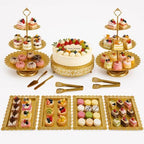 11 Pack desert table display set, Metal Gold Dessert Stands and Bases para Mesa de Postres, Elegant Gold Desert