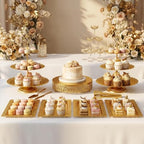 11 Pack desert table display set, Metal Gold Dessert Stands and Bases para Mesa de Postres, Elegant Gold Desert, alternate