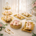11 Pack desert table display set, Metal Gold Dessert Stands and Bases para Mesa de Postres, Elegant Gold Desert, alternate