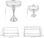 11 PCS Cake Stand Set Cupcake Stand Multiple Style Dessert Display Tower in Silver, alternate view 2