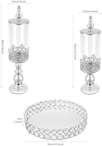 11 PCS Cake Stand Set Cupcake Stand Multiple Style Dessert Display Tower in Silver, alternate view 4