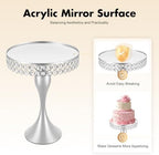 11 PCS Cake Stand Set Cupcake Stand Multiple Style Dessert Display Tower in Silver, alternate view 6