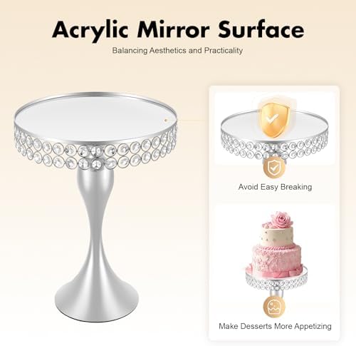 11 PCS Cake Stand Set Cupcake Stand Multiple Style Dessert Display Tower in Silver, alternate view 6