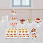 11 Pieces Silver Iron Crystal Cake Stand Sets for Celebrations Decorations in Silver, alternate view 2