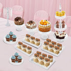 11 Pieces Silver Iron Crystal Cake Stand Sets for Celebrations Decorations in Silver, alternate view 6