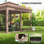 11' x 11' Pop Up Canopy w/Removable Zipper Netting, Brown in Brown, alternate view 6
