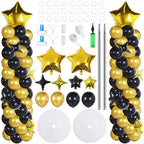 110 Pcs Black and Gold Balloon Arch Column Stand Kit