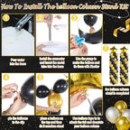 110 Pcs Black and Gold Balloon Arch Column Stand Kit, alternate view 4