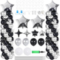 110 Pcs Black and Silver Balloon Arch Column Stand Kit